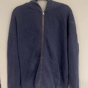 brandy melville blue oversized zip up hoodie